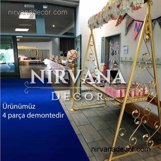 Dekoratif Sunum Masası Gold Dekoratif Sunum Masası Gold
