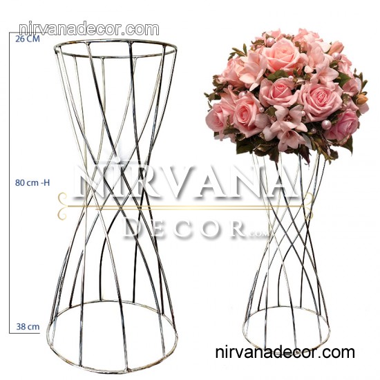 Yuvarlak Kenarlı Metal Krom Şamdan