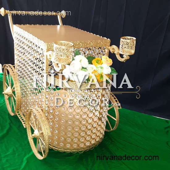 Kristal Taşlı Pasta Servis Arabası Kristal Taşlı Pasta Servis Arabası