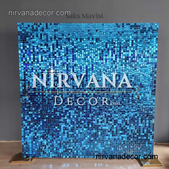 Mavi Işıltılı Pullu Panel 210x210 CM Mavi Işıltılı Pullu Panel 210x210 CM