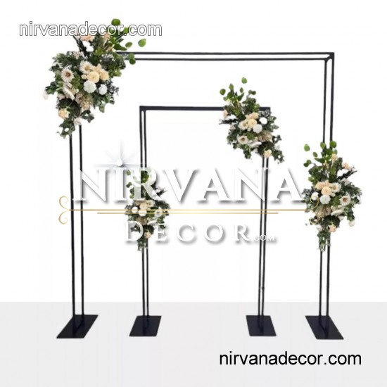 Siyah Kare Düğün Kemeri ve Arka fon Dekor Standı
