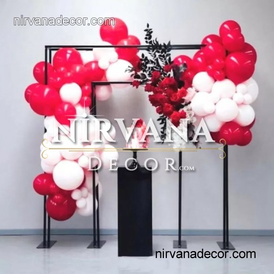 Siyah Kare Düğün Kemeri ve Arka fon Dekor Standı