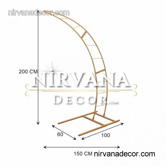 Yarım Hilal Düğün Çiçek Tag Demiri 200CM Yarım Hilal Düğün Çiçek Tag Demiri 200CM