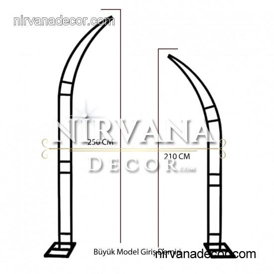 Düğün Giriş Tag  Çiçek Demiri 210- 250CM ÇİFTLİ