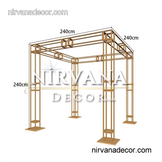 Kare metal gold boyalı düğün gazebosu Kare metal gold boyalı düğün gazebosu