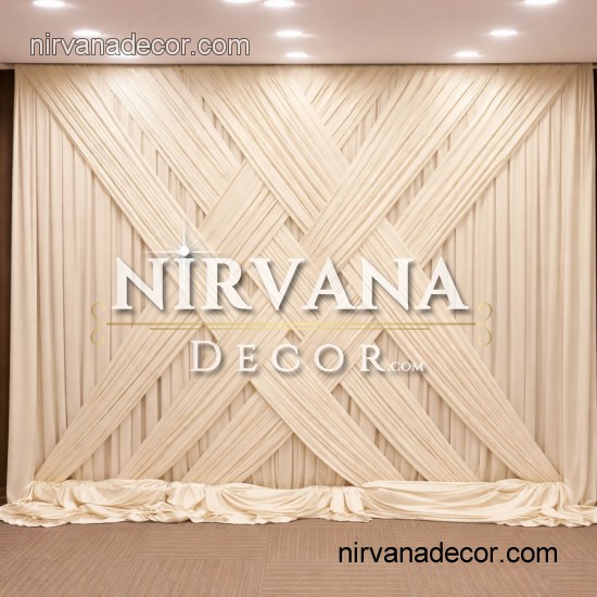 Mat Serisi Çapraz Arka fon Perde Kumaş  – Çoklu Renk  Düğün & Organizasyon Dekoru