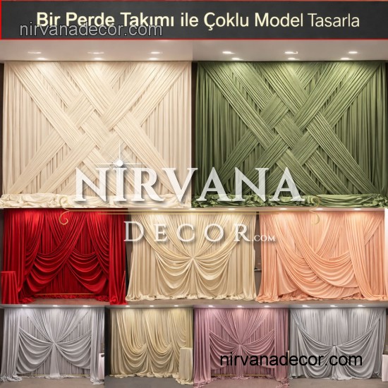 Parlak Serisi-  Çapraz Arka fon Perde Kumaş