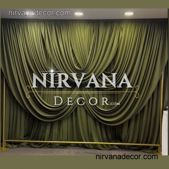 Parlak Serisi- 5li Drape Perde Takımı - Premium Dekoratif Fon Perde Seti