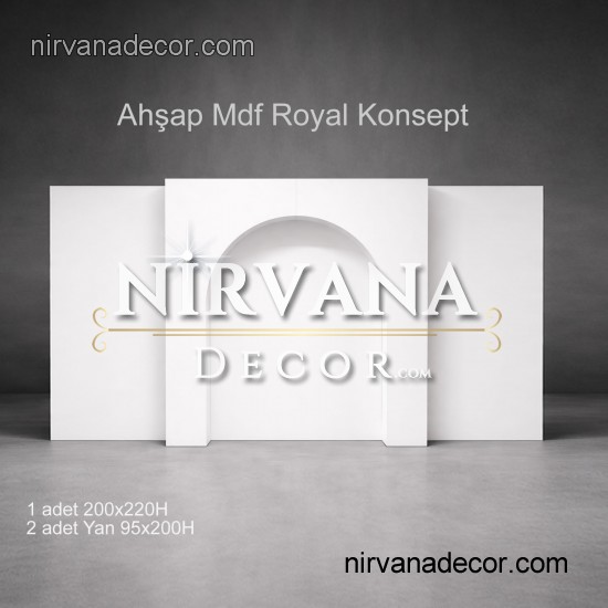 Ahşap MDF Royal Konsept Düğün ve Davet Arka Fon Seti - 3 Parça Geniş Fon