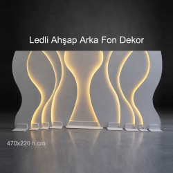 Ledli Ahşap Arka Fon Dekor (470x220 cm)