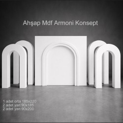 Ahşap MDF Armoni Konsept Düğün ve Etkinlik Arka Fon Seti - 5 Parça