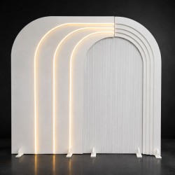 Neo Işıklı Ahşap Arka Fon Modeli