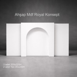 Ahşap MDF Royal Konsept Düğün ve Davet Arka Fon Seti - 3 Parça Geniş Fon