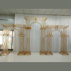 3lü Arka fon Boyalı Gold Çapraz Model