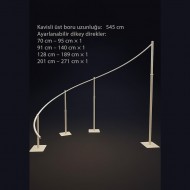 Kavisli Arka Fon Metal – Ayarlanabilir Dikey Direkli