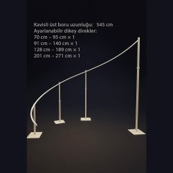 Kavisli Arka Fon Metal – Ayarlanabilir Dikey Direkli