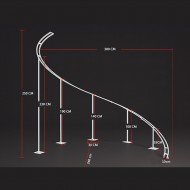 Çift sıra demirli Kavisli Çiçekli Giriş Yolu – Kumaş Perde & Metal Konstrüksiyon 