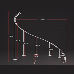 Çift sıra demirli Kavisli Çiçekli Giriş Yolu – Kumaş Perde & Metal Konstrüksiyon 