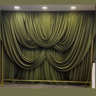 Mat Serisi - 5li Drape Perde Takımı - Premium Dekoratif Fon Perde Seti