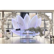 Yedi Yapraklı Beyaz Yelpaze Arka Fon