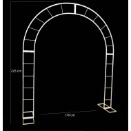 Oval Metal Düğün Giriş Kemeri 225-175 CM Düz model 