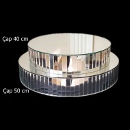 Düğün Masa Ortasi Piyano Ayna 40cm çap