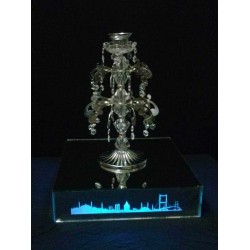 Led Işıklı Küp Ayna Şamdan Altlığı