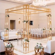 Kare metal gold boyalı düğün gazebosu