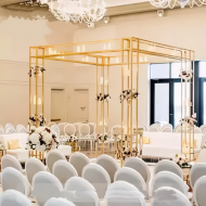 Kare metal gold boyalı düğün gazebosu