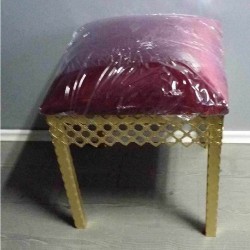 Kare Bordo Kına Tahtı Pufu