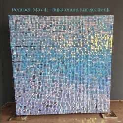 Pembeli Mavili Bukalemun Işıltılı Pullu Panel 210x210 CM 