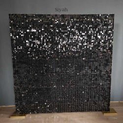 Siyah Işıltılı Pullu Panel 210x210 CM 