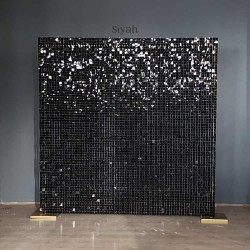 Siyah Işıltılı Pullu Panel 210x210 CM 