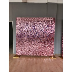 Pudra Pembe Işıltılı Pullu Panel 210x210 CM 